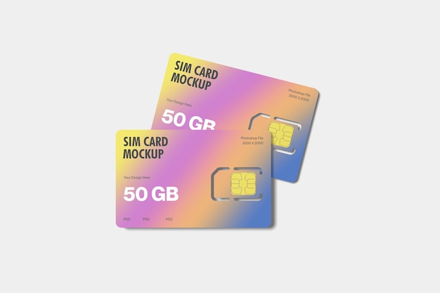 PSD mockup van de sim-kaart