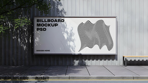 PSD mockup van de straatbillboard