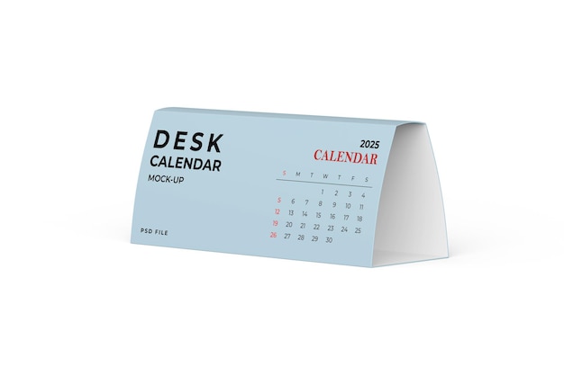 Mockup van de tentkalender voor het kantoor van het bedrijf