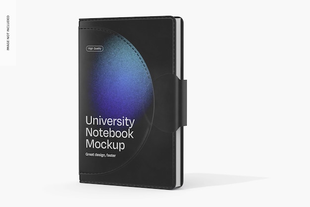Mockup van de universiteitsnotitieboek Rechtse weergave