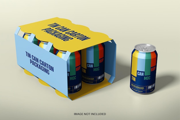 Mockup van de verpakking van blikjes