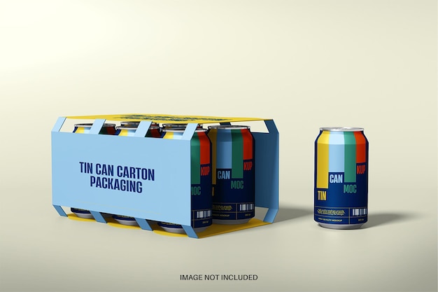 Mockup van de verpakking van blikjes