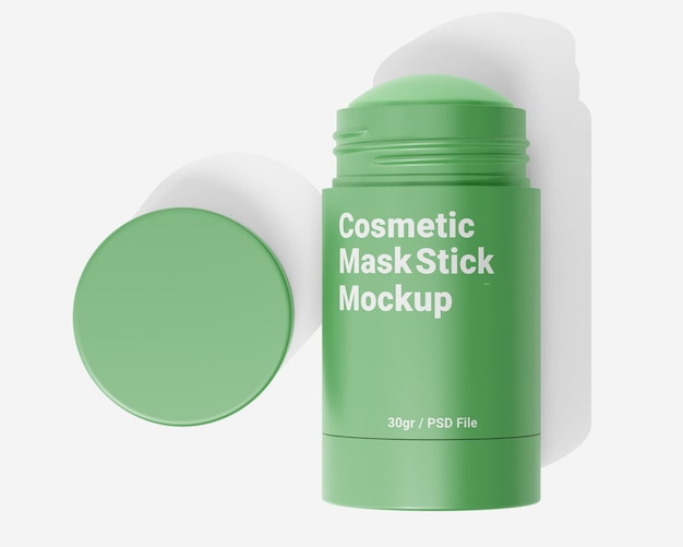 PSD mockup van de verpakking van de cosmetische kleimasker stick blush