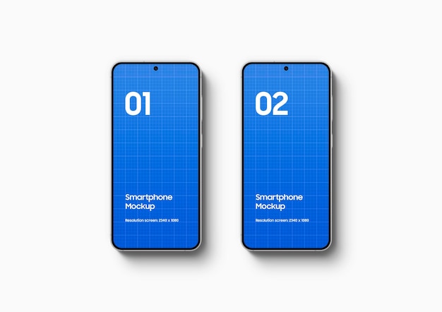 PSD mockup van de voorkant van twee smartphones