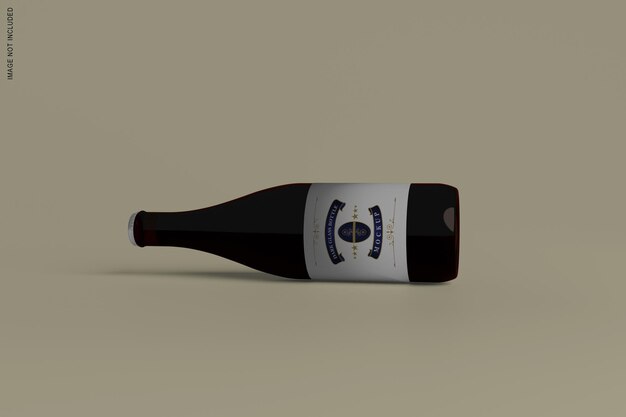 PSD mockup van donkere glazen fles