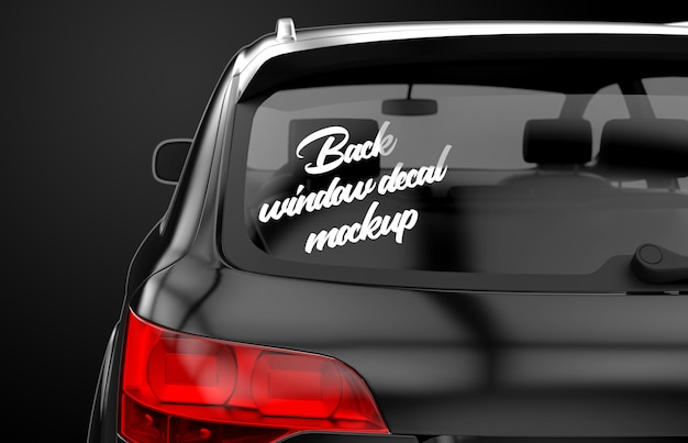 Mockup van een achterruit auto