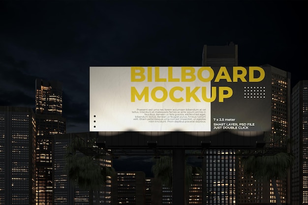 Mockup van een billboard aan de kant van de weg