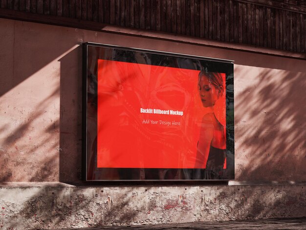Mockup van een billboard met achtergrondverlichting