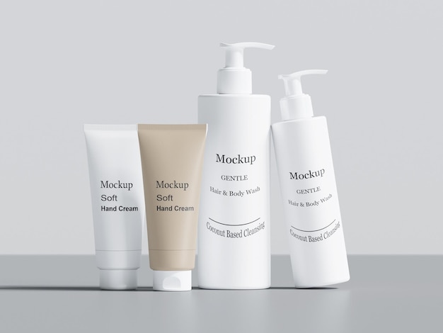 Mockup van een cosmetisch product op de tentoonstelling