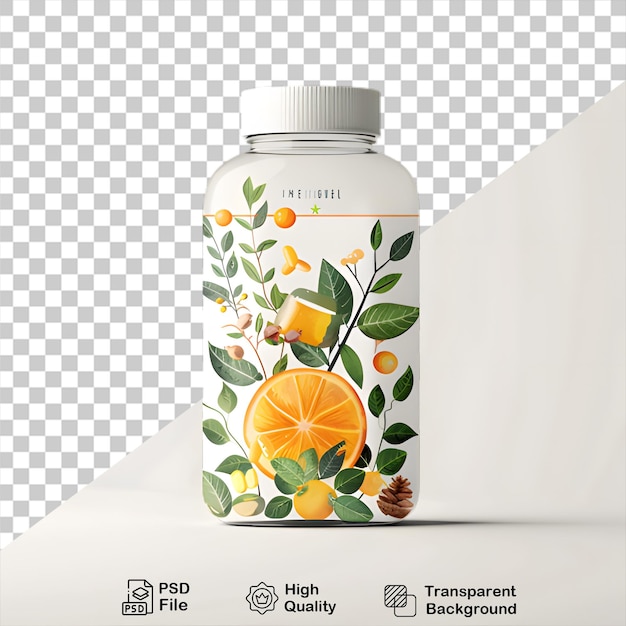 Mockup van een fles met vers sap op een doorzichtige achtergrond inclusief png-bestand