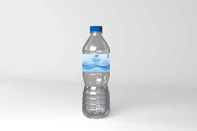 Mockup van een fles mineraalwater