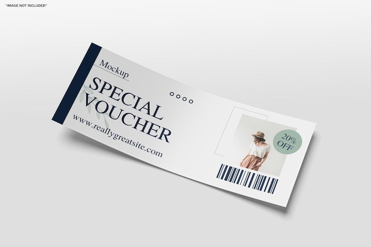 PSD mockup van een geschenkkort met een speciale voucher