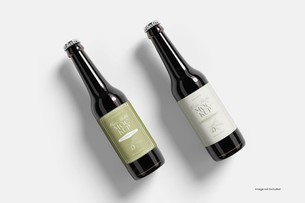 Mockup van een glazen fles