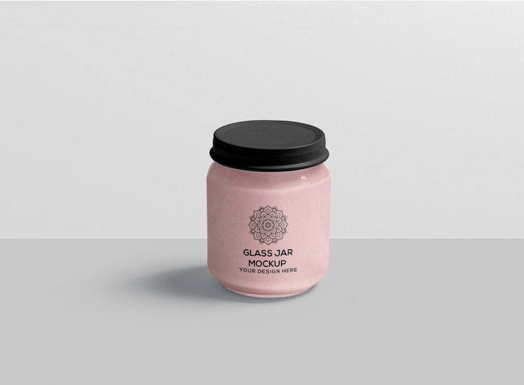 PSD mockup van een glazen pot