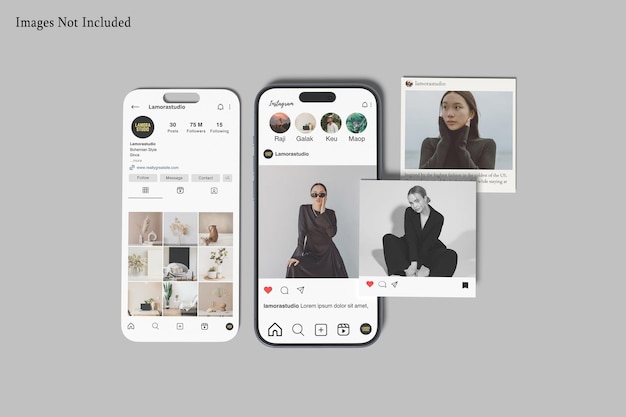 Mockup van een Instagram-post