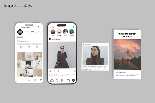 Mockup van een Instagram-post