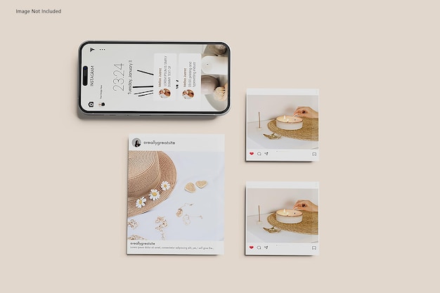 Mockup van een instagram-post