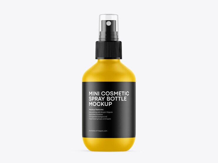 Mockup van een mini-cosmetische sprayfles