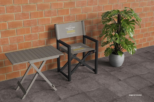 Mockup van een opvouwbare stoel