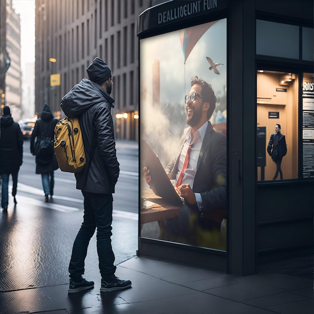 PSD mockup van een straatbillboard