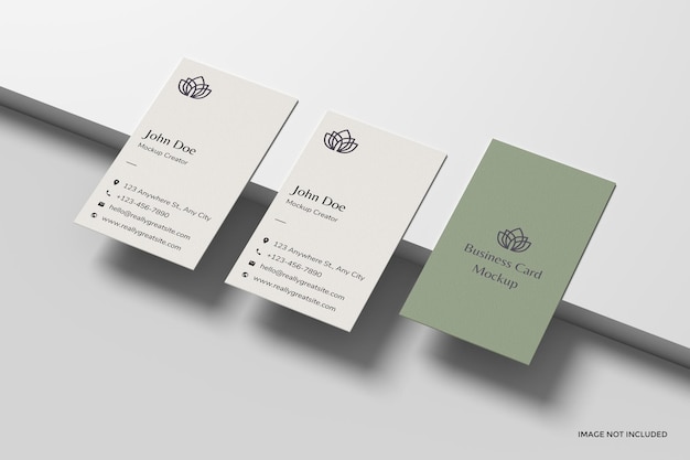 Mockup van een verticale visitekaart