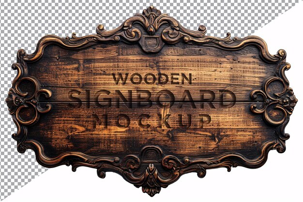 PSD mockup van een vintage houten bord