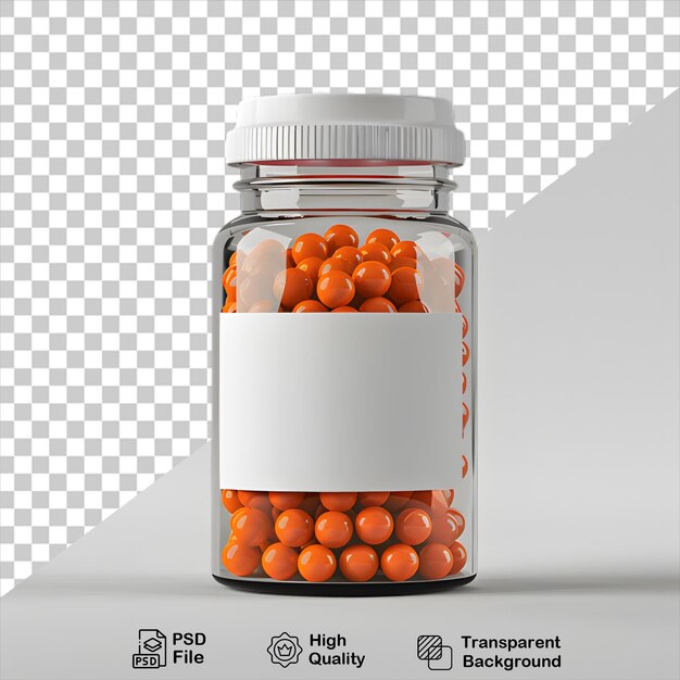 PSD mockup van een vitamine fles op een doorzichtige achtergrond inclusief png-bestand