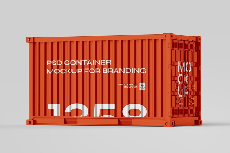 Mockup van een vrachtcontainer