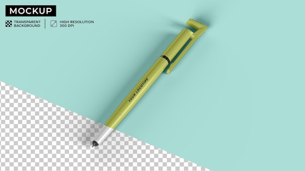 mockup van een witte multifunctionele pen die op de settop ligt