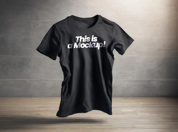 PSD mockup van een zwart t-shirt