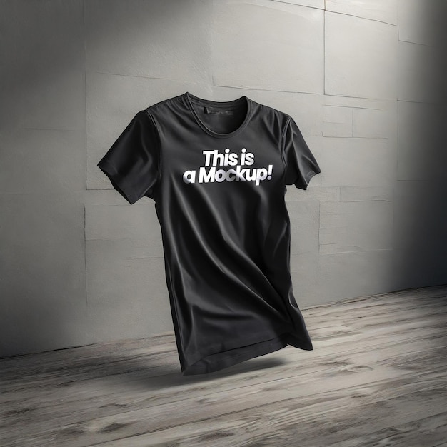 PSD mockup van een zwart t-shirt