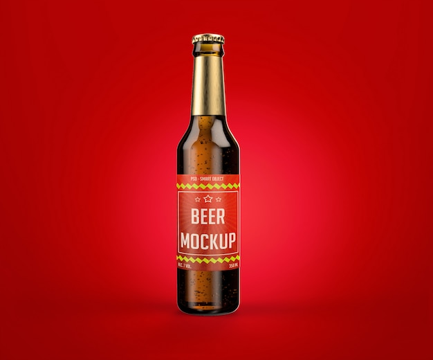 Mockup van flesje bier