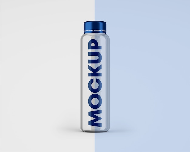 mockup van helder glazen waterfles