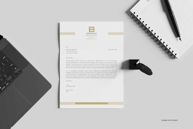 Mockup van het briefhoofd