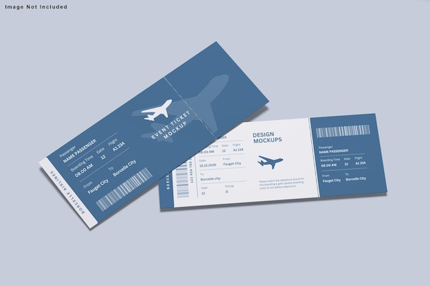 Mockup van het evenementticket