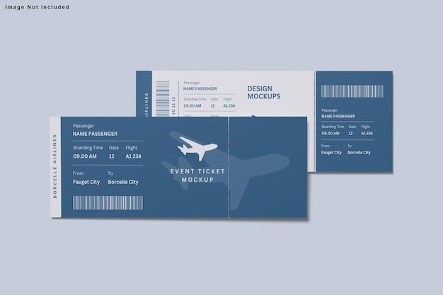 Mockup van het evenementticket
