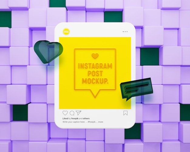 PSD mockup van het frame van de instagram-post