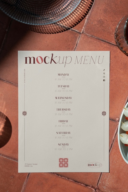 Mockup van het interieurontwerp van een restaurant