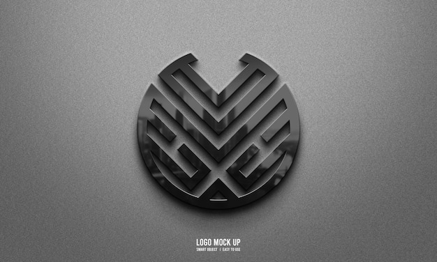 Mockup van het logo op de muur