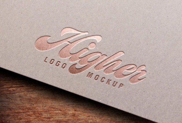 Mockup van het logo van rose gold