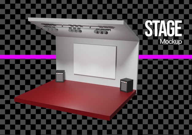 Mockup van het podium voor presentaties en evenementen