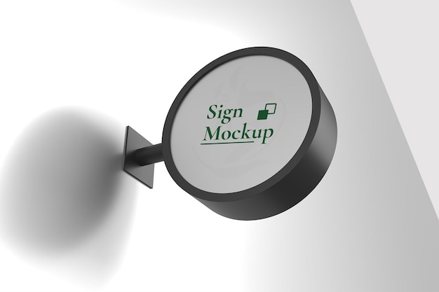 Mockup van het rond bord