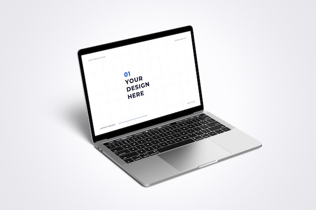 PSD mockup van het scherm van de laptop