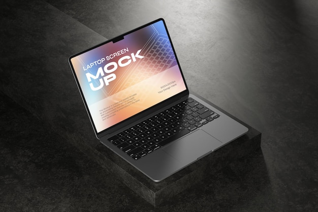 PSD mockup van het scherm van de laptop