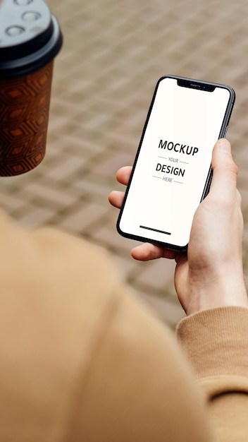 Mockup van het scherm van de mobiele telefoon
