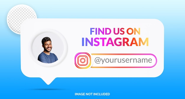 Mockup van instagram-banner met lager derde deel