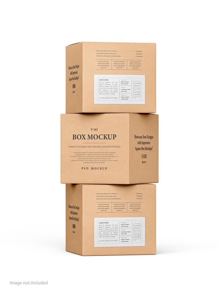 Mockup van kraftkartonnen dozen