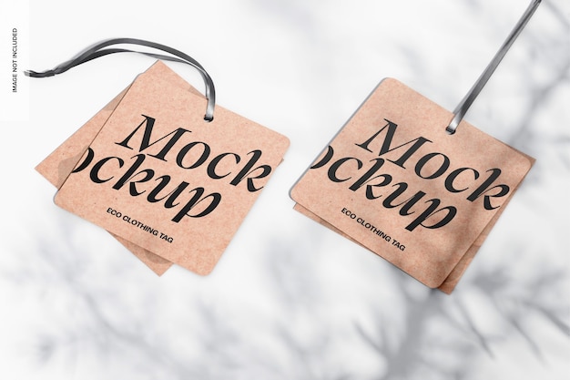 Mockup van kraftpapier met dubbele tags