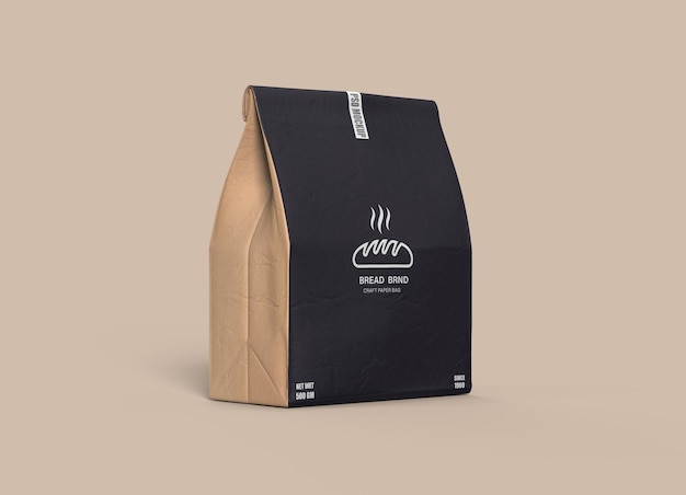 Mockup van kraftpapier voor brood