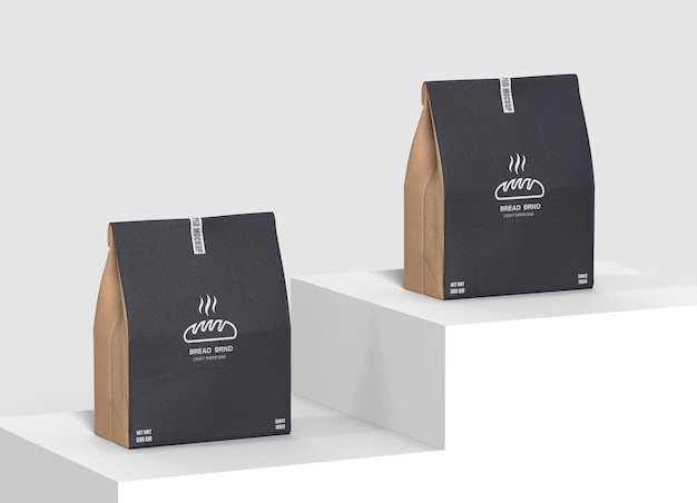 Mockup van kraftpapier voor brood